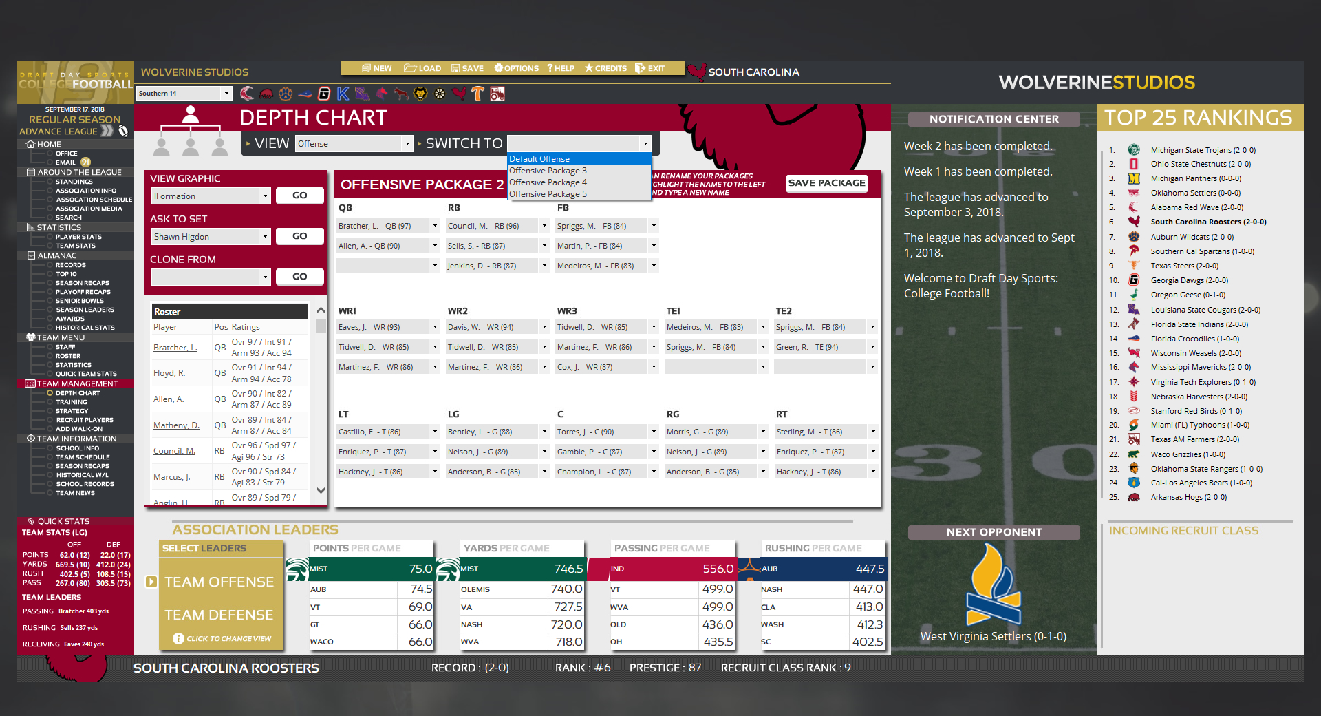 Draft Day Sports: College Football 2019 screenshot