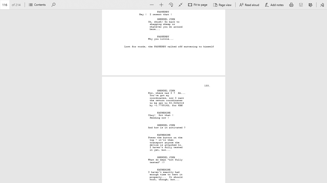 Welcome To... Chichester 3 : Script screenshot