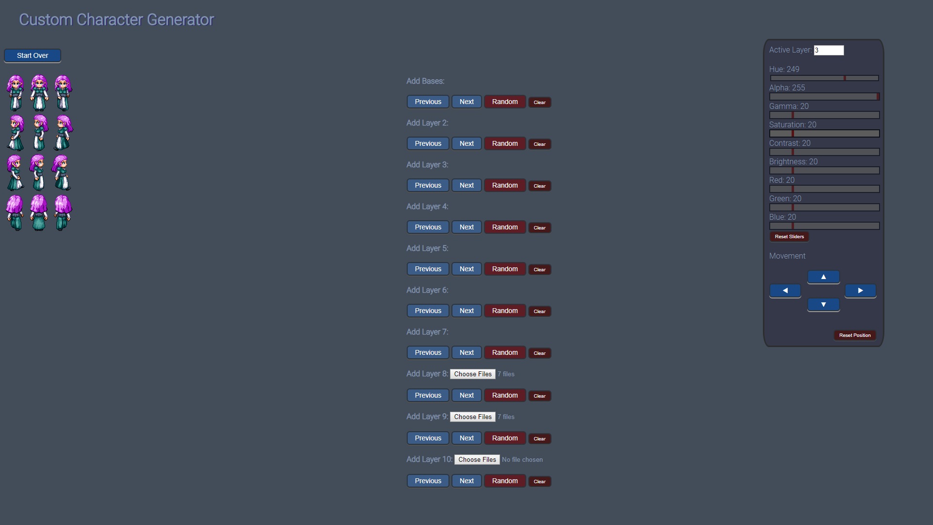 Universal Character Generator screenshot