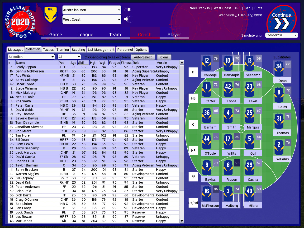 Australian Football Coach 2020 screenshot