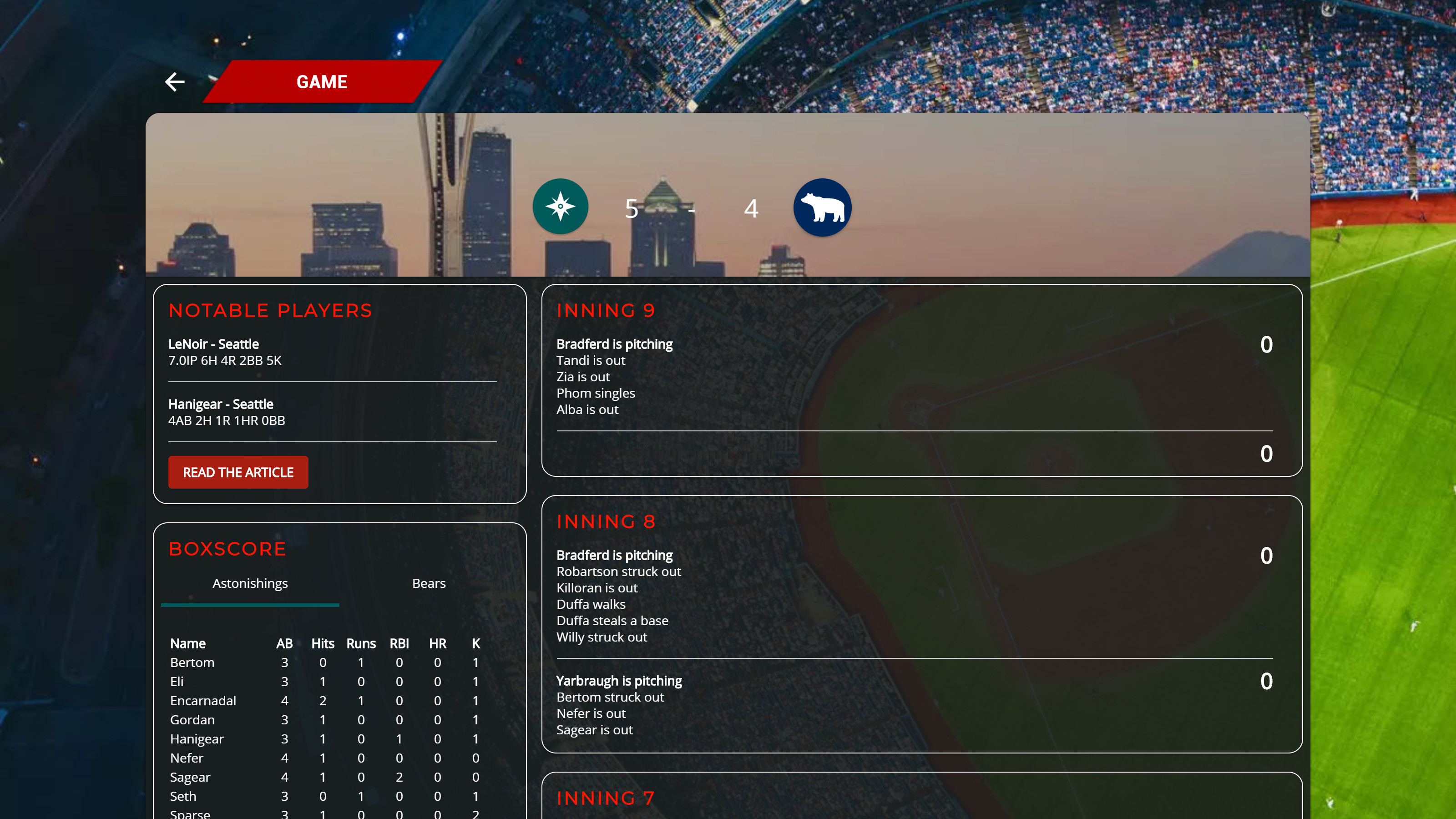 Astonishing Baseball 2019 screenshot