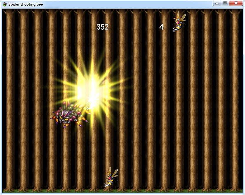 Spider shooting bee screenshot