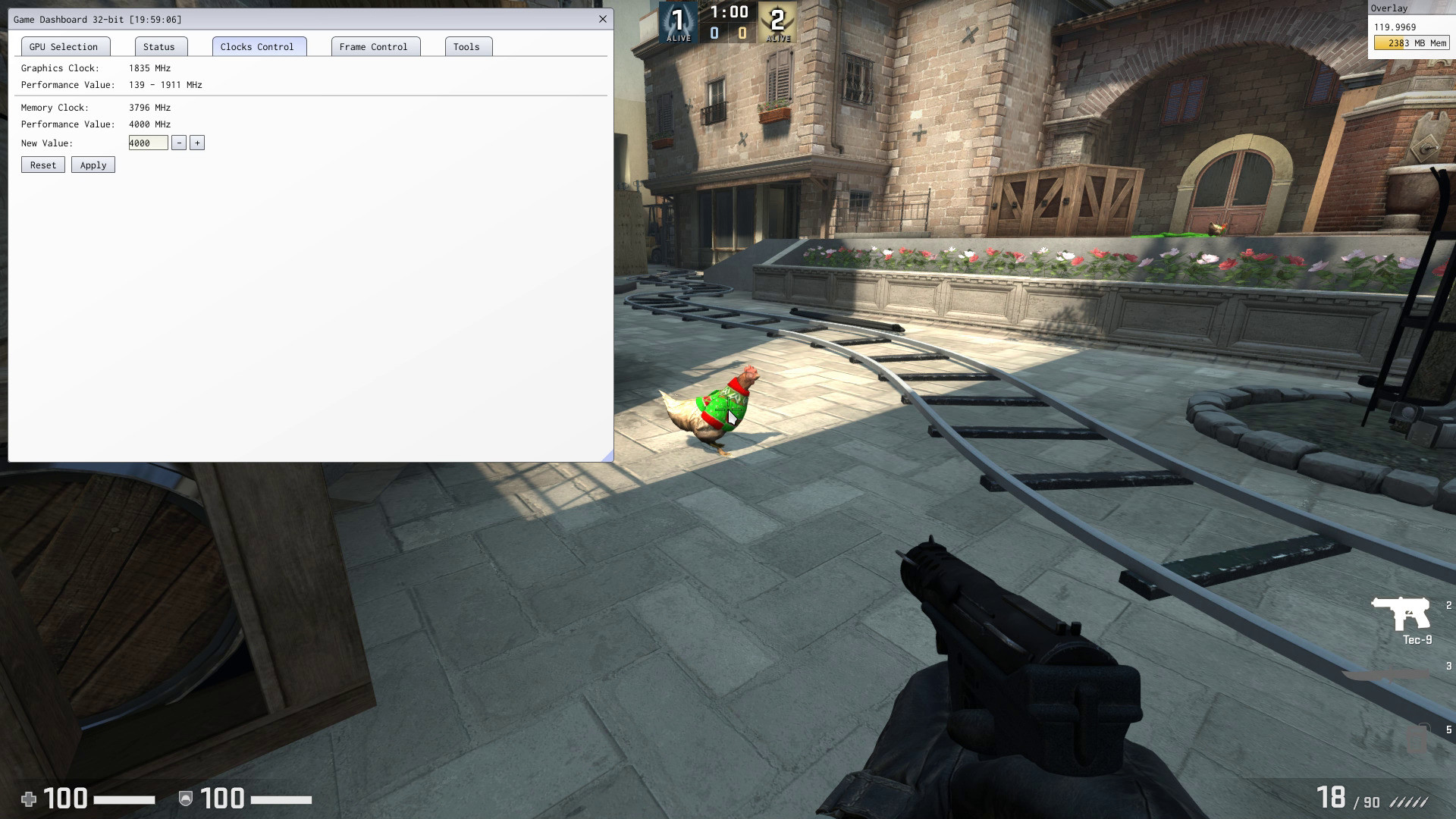 Game Dashboard screenshot