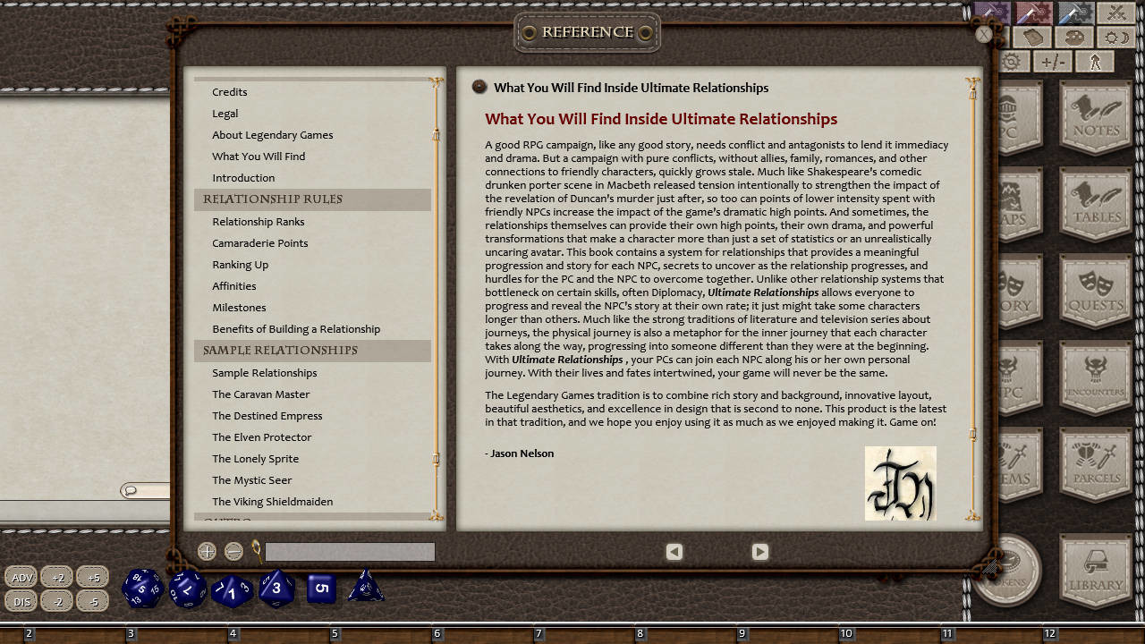 Fantasy Grounds - Ultimate Relationships (5E) screenshot