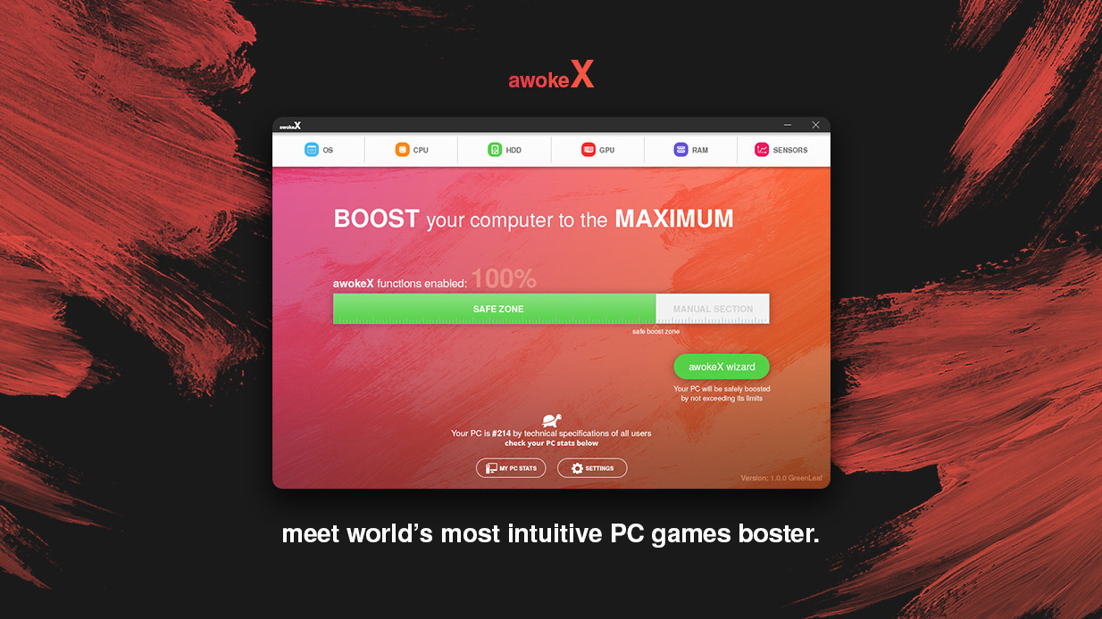 awokeX - PC performance booster screenshot
