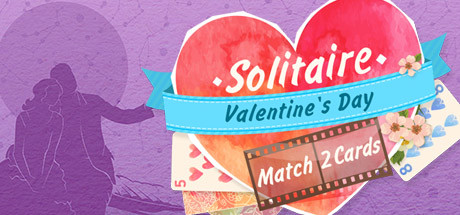 Solitaire Match 2 Cards. Valentine's Day