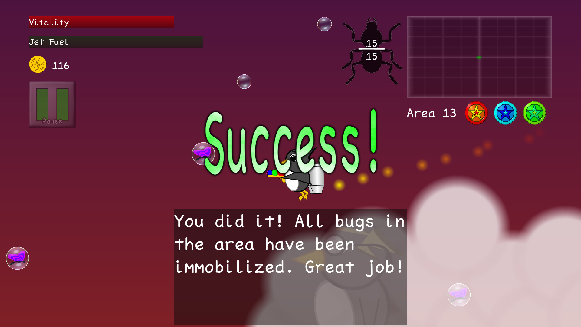 Penguins vs. Bugs screenshot