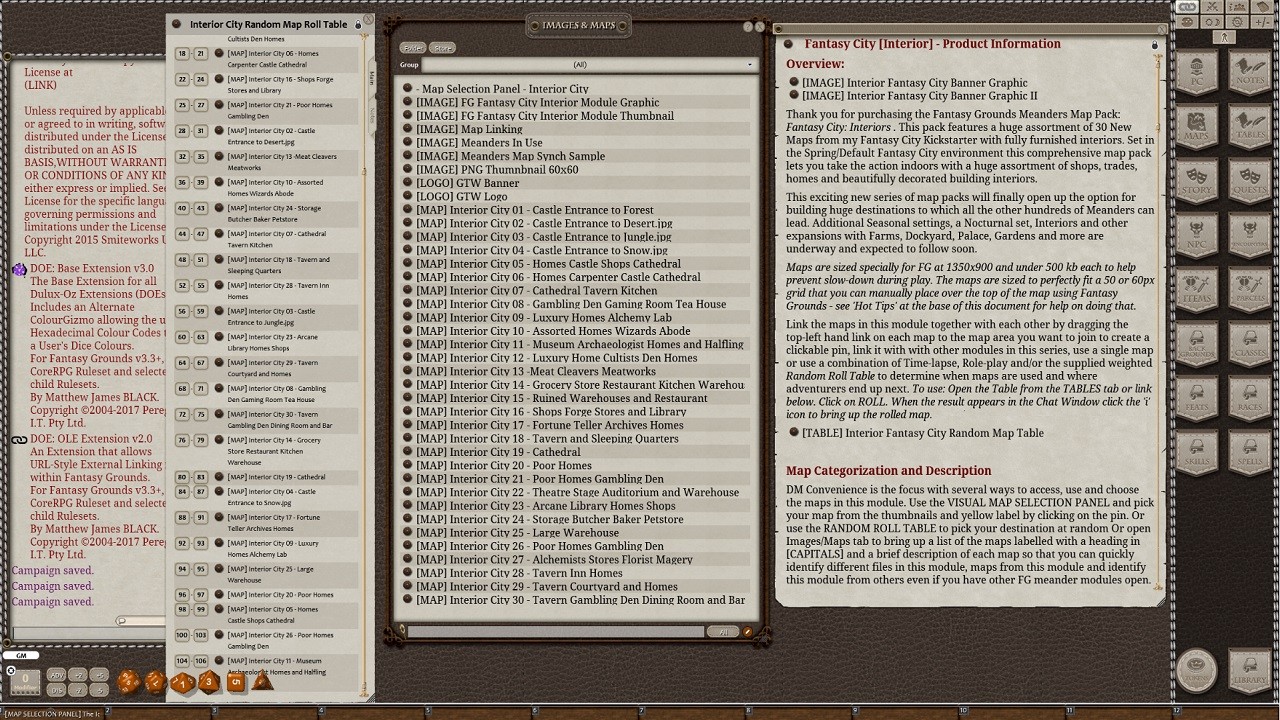 Fantasy Grounds - Meander Map Pack: Interior City (Map Pack) screenshot