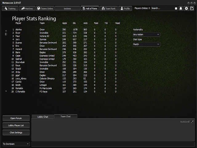 Netsoccer screenshot