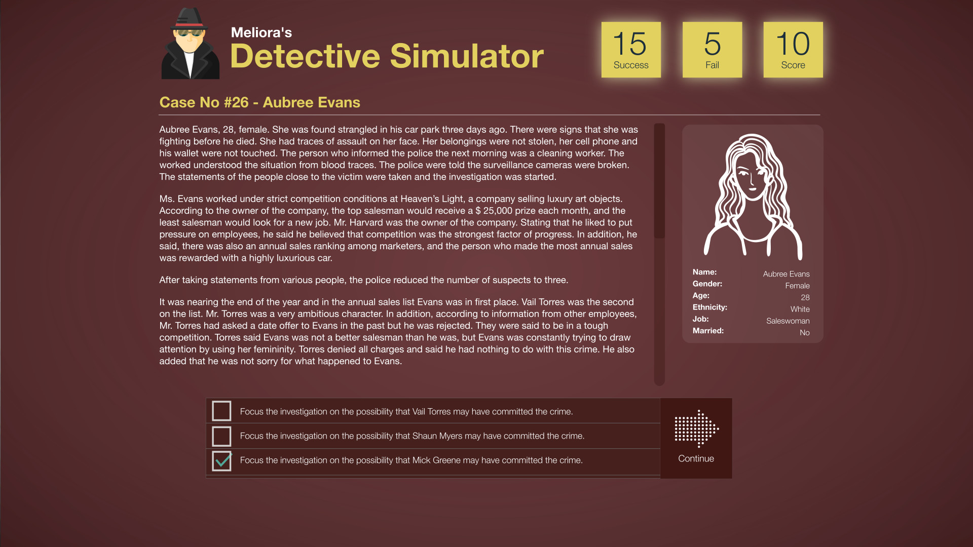 Meliora’s Detective Simulator screenshot