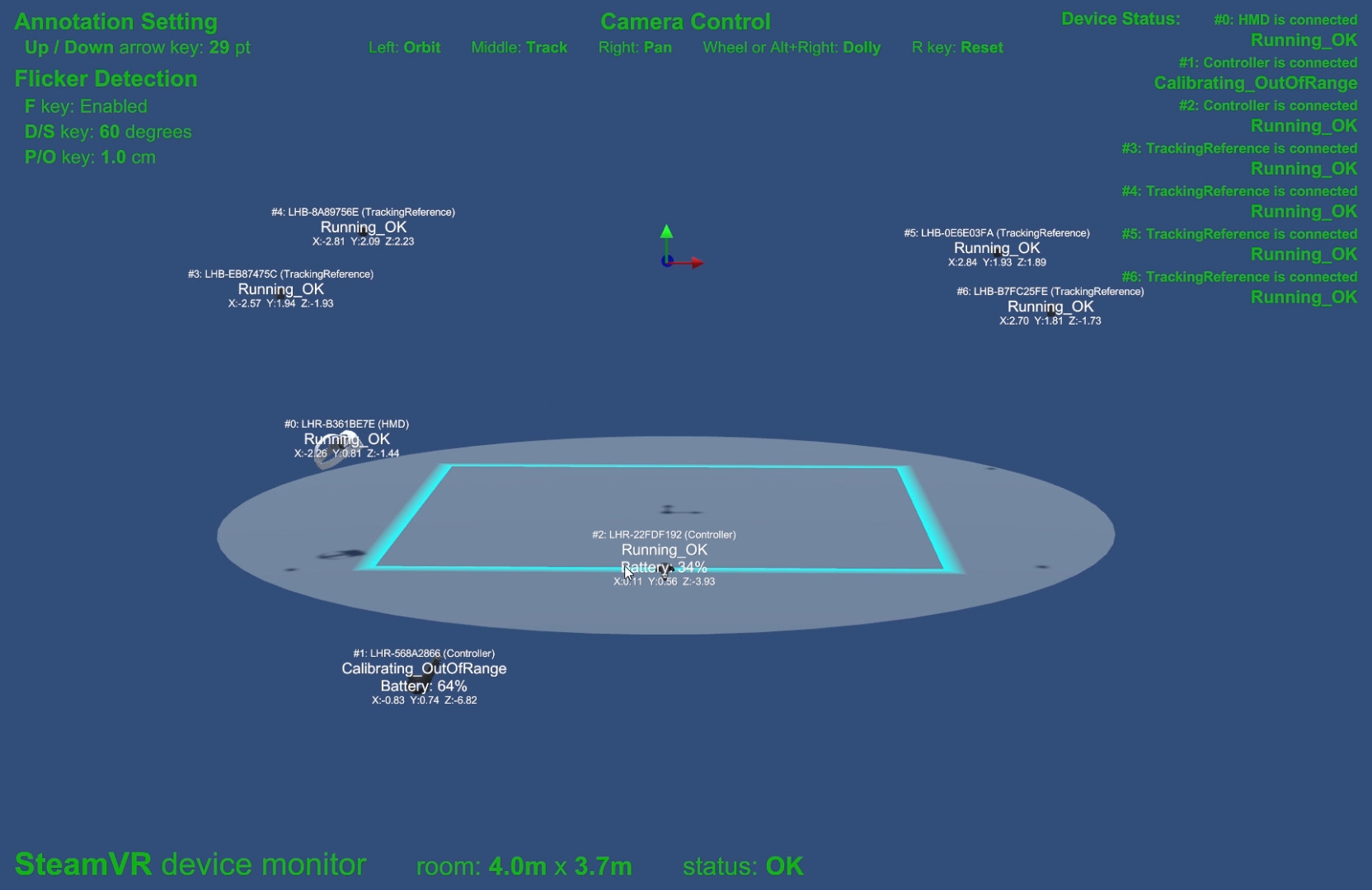 SteamVR Device Monitor screenshot