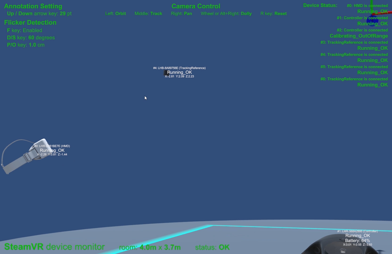 SteamVR Device Monitor screenshot
