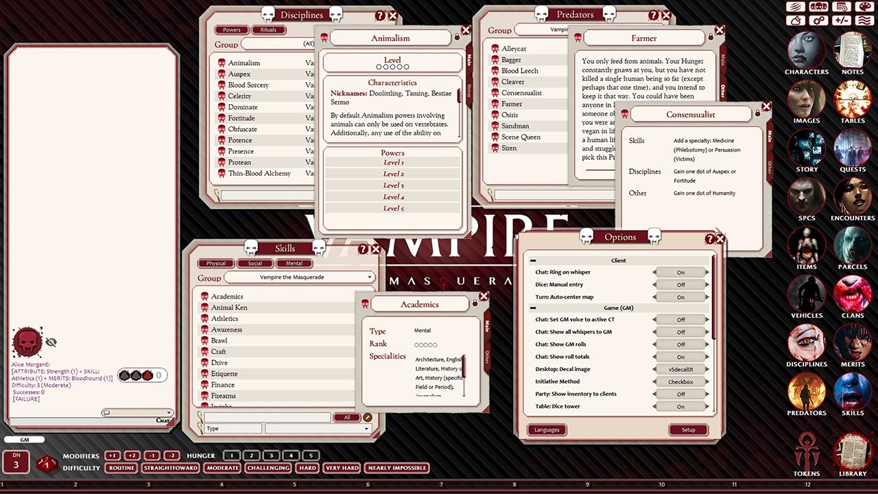 Fantasy Grounds - Vampire the Masquerade 5th Edition Ruleset (VTM5TH) screenshot