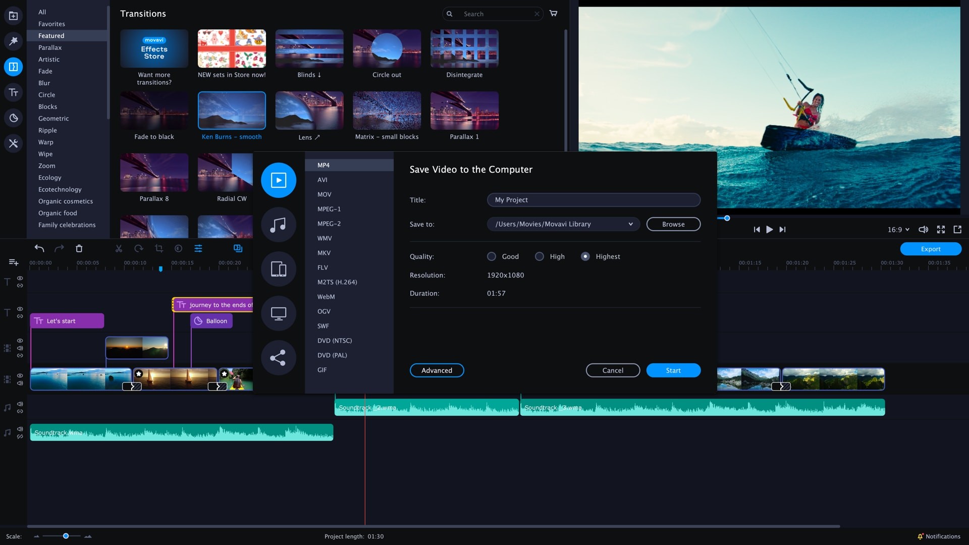 Movavi Video Editor Plus 2020 - Video Editing Software screenshot