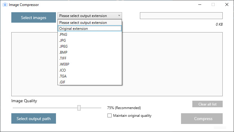 Image Compressor screenshot