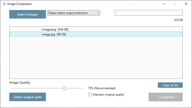 Image Compressor screenshot