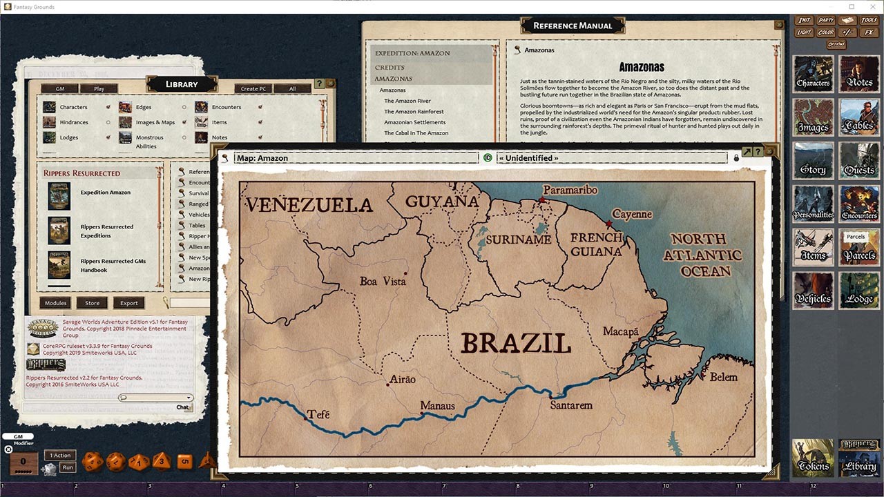 Fantasy Grounds - Rippers Resurrected Expedition: Amazon (SWADE) screenshot