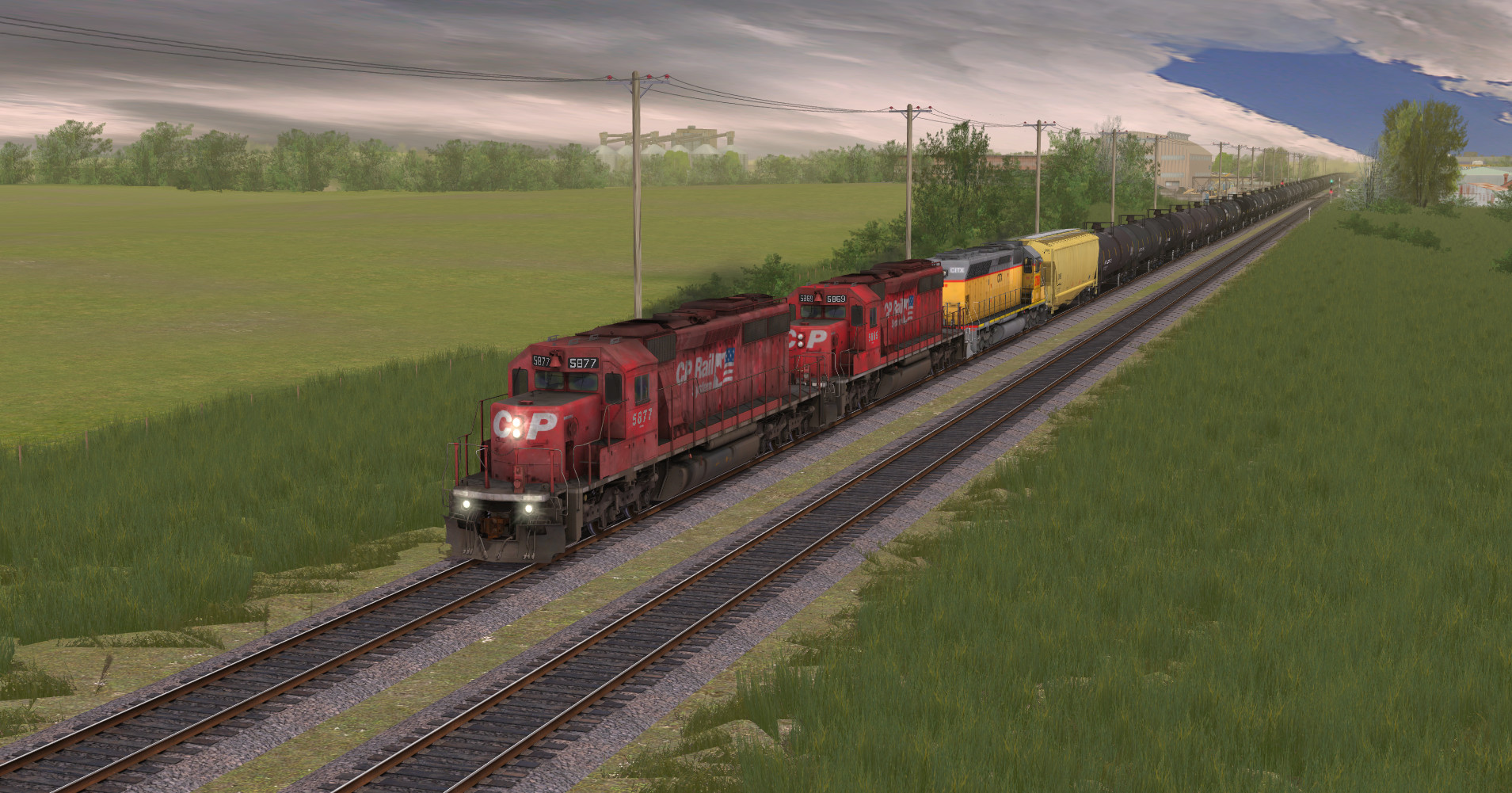 Trainz 2019 DLC - CP SD40-2 #5865-5879 Dual Flags screenshot