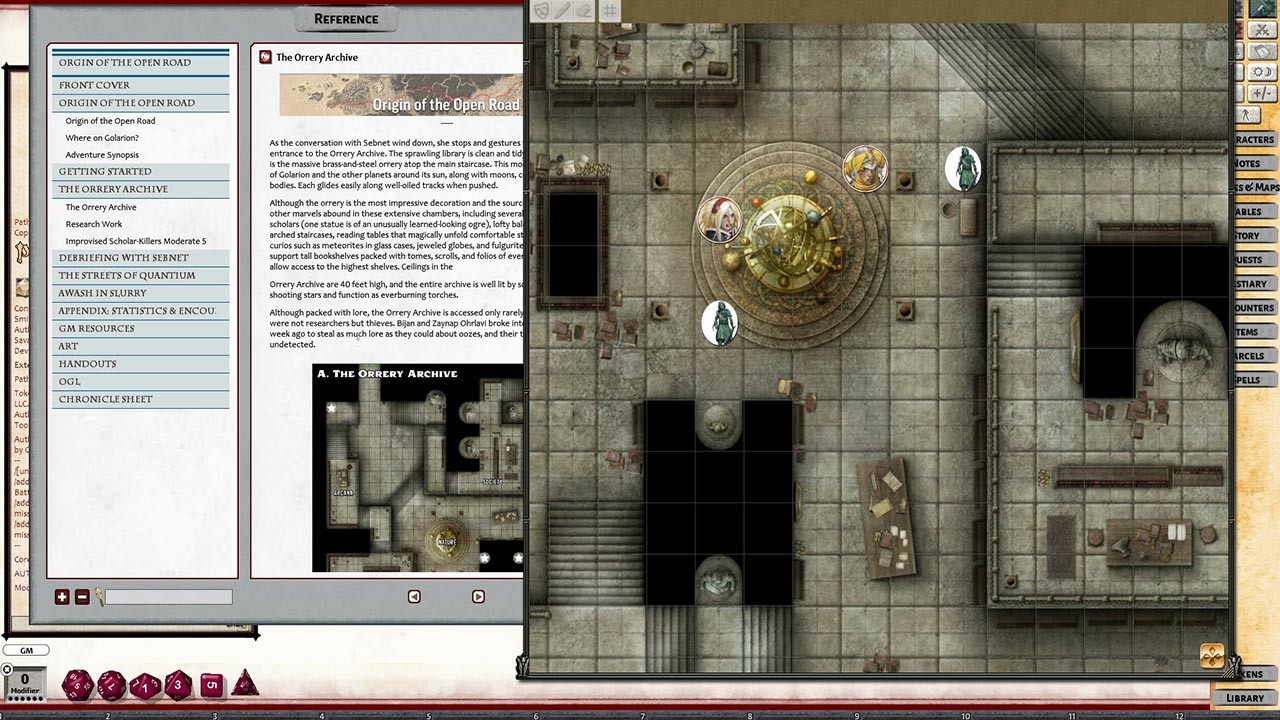 Fantasy Grounds - Pathfinder 2 RPG - Pathfinder Society Scenario #1-00: Origin of the Open Road (PFRPG2) screenshot