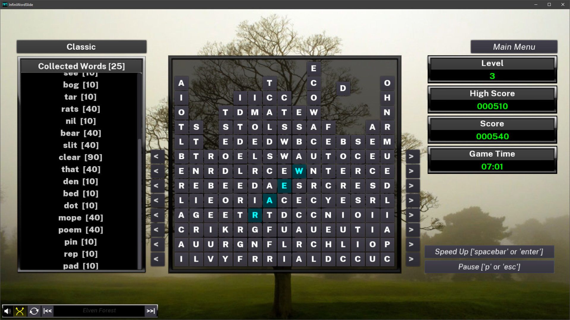 InfiniWordSlide screenshot