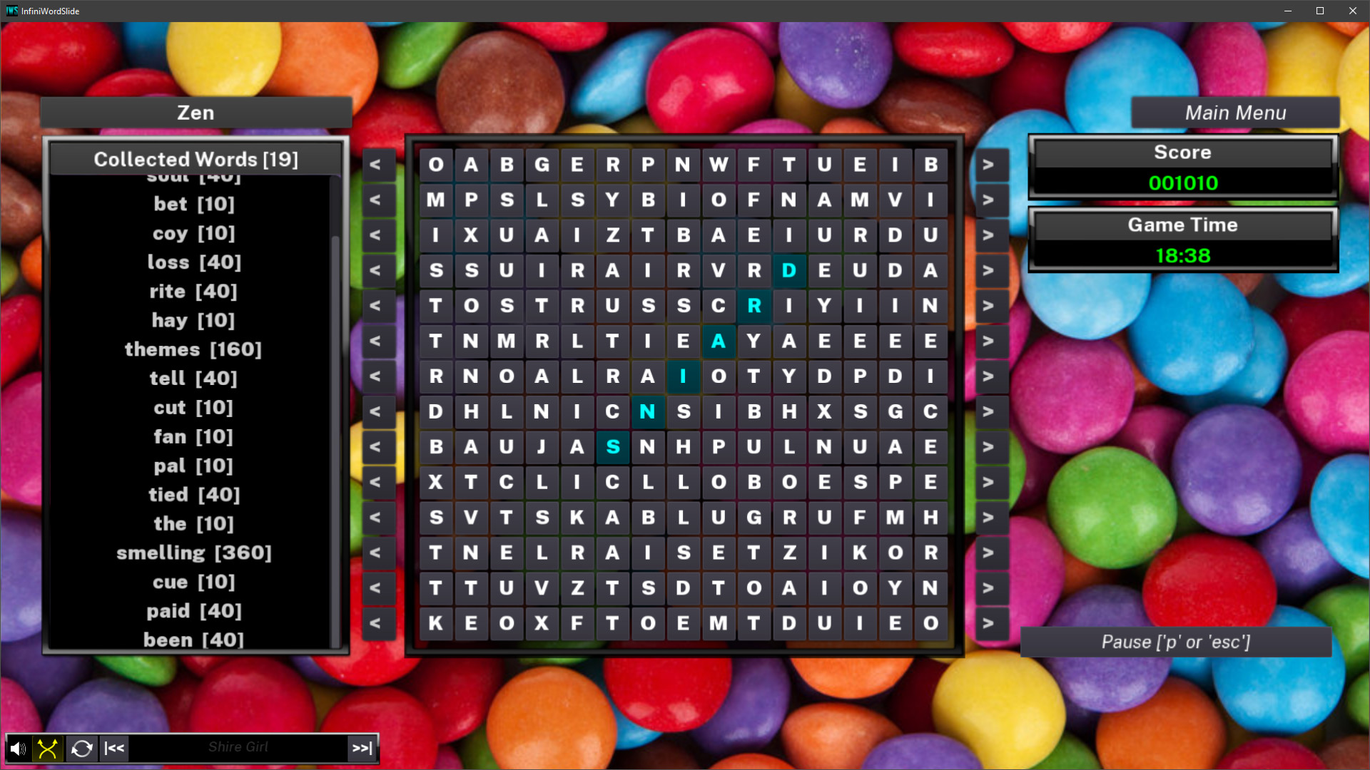 InfiniWordSlide screenshot