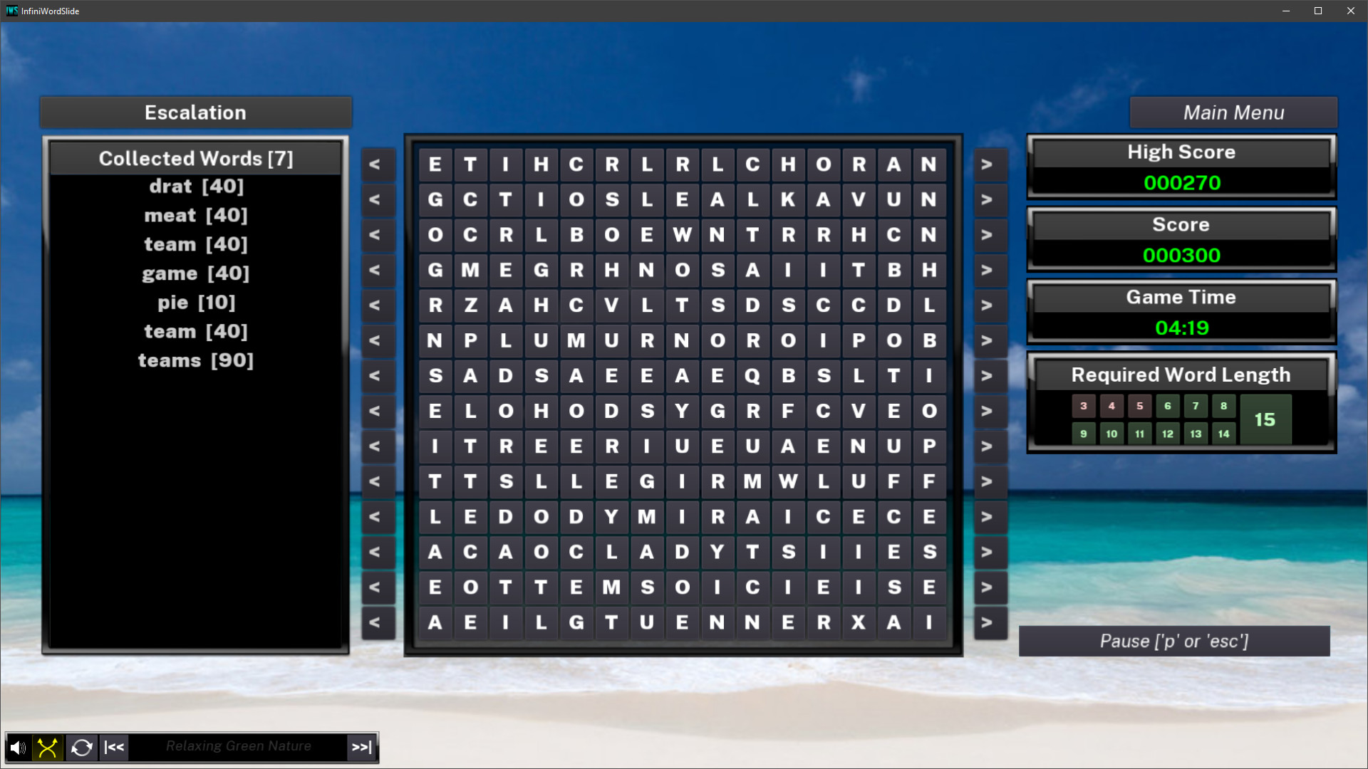 InfiniWordSlide screenshot