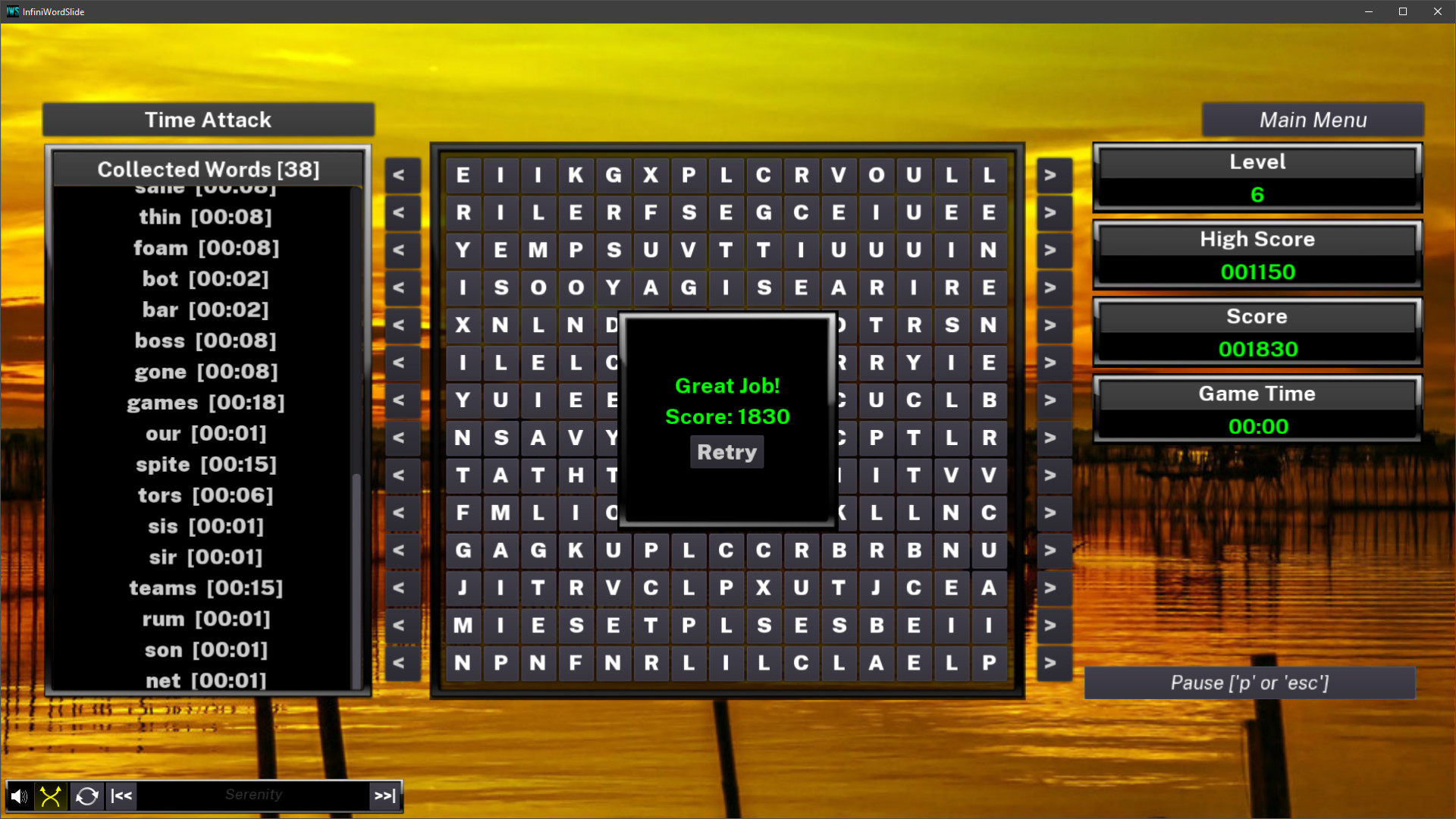 InfiniWordSlide screenshot
