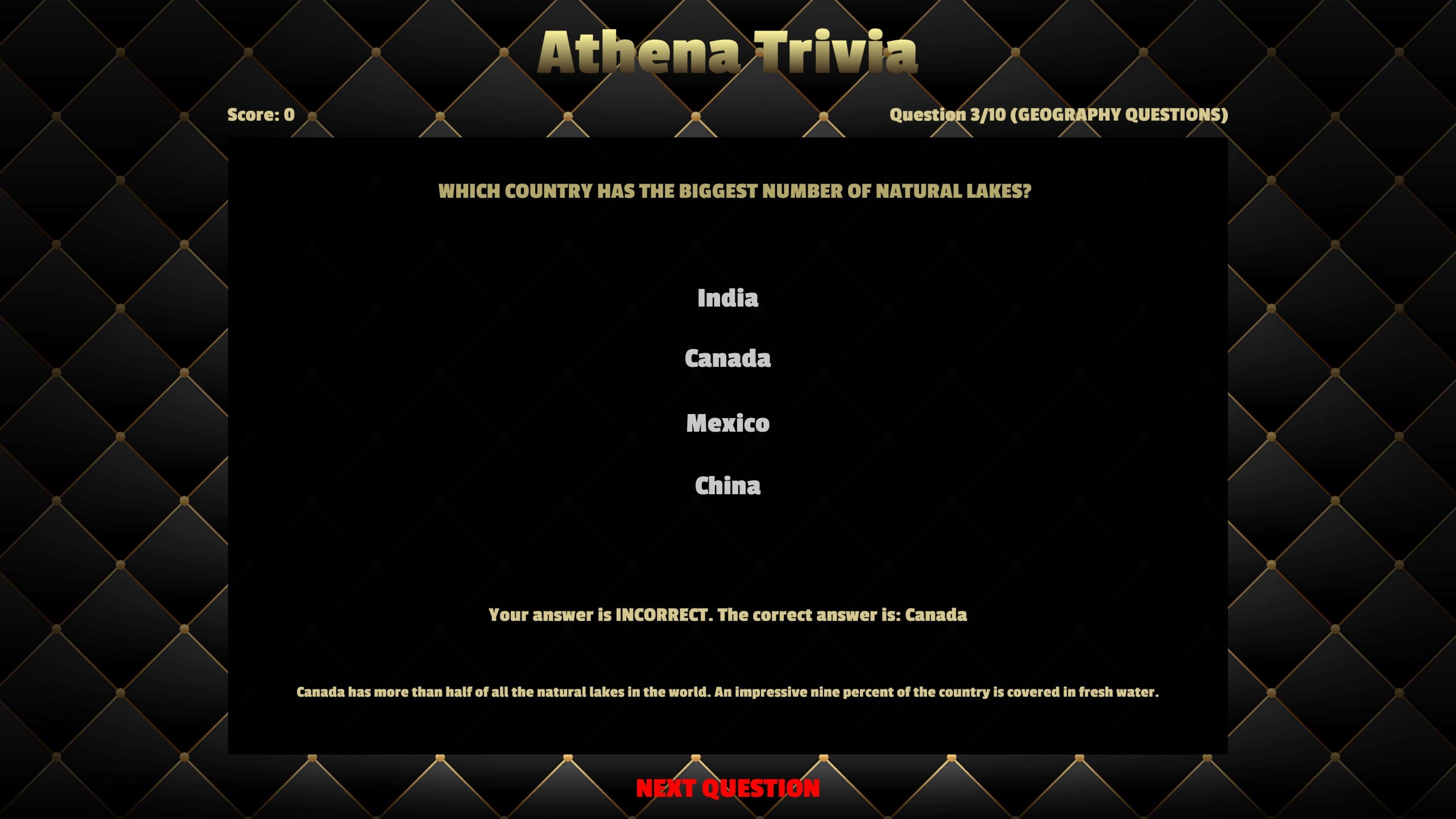 Athena Trivia screenshot