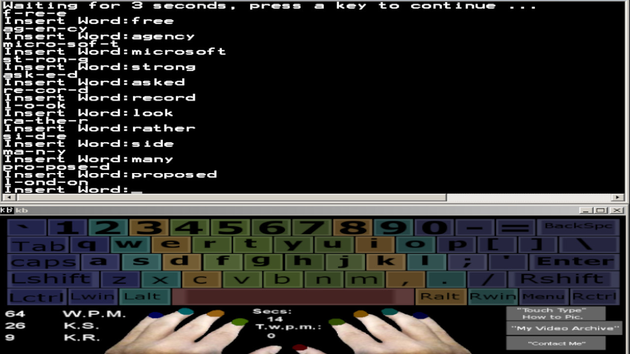 Touch Typing Home Row Speed Grinder screenshot