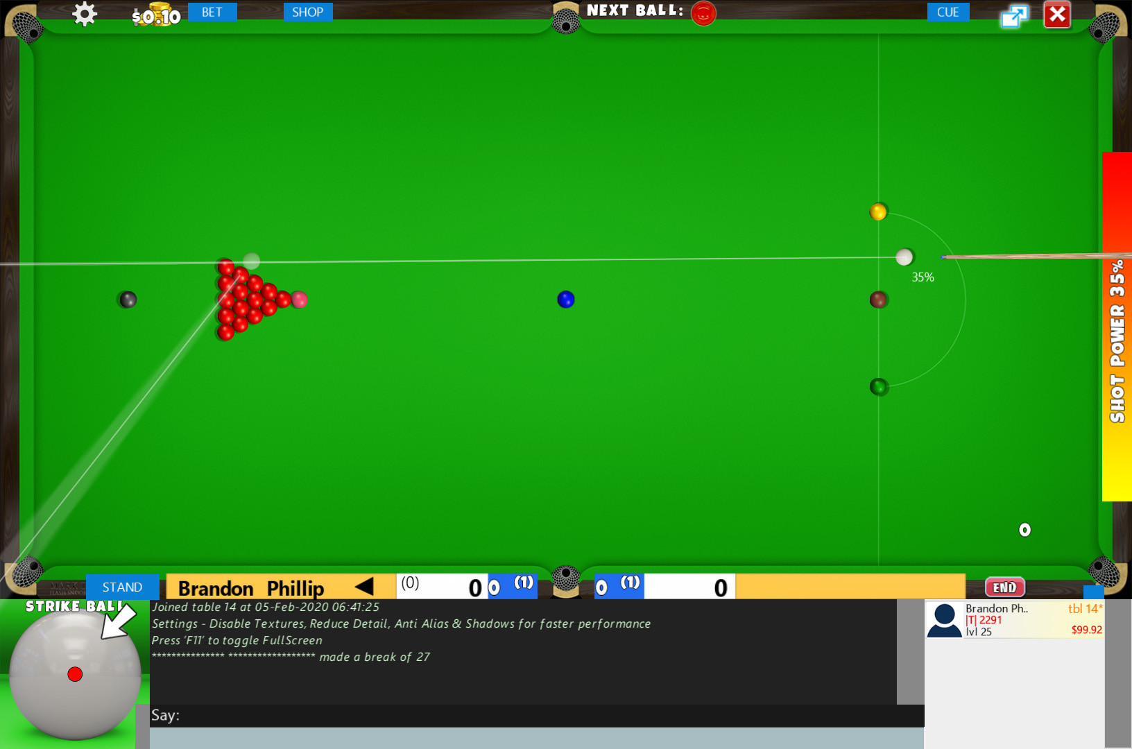 Flash Snooker Game screenshot