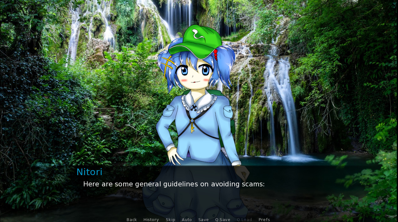 Sakuya Izayoi Gives You Advice And Dabs: Nitori Kawashiro Offers You Advice In Exchange For Cucumbers And Eats The Cucumbers screenshot