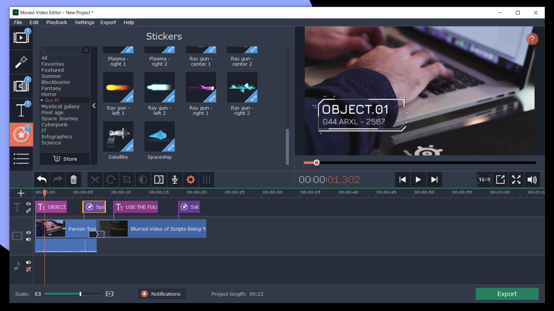 Movavi Video Editor Plus 2020 Effects - Cinematic Set screenshot