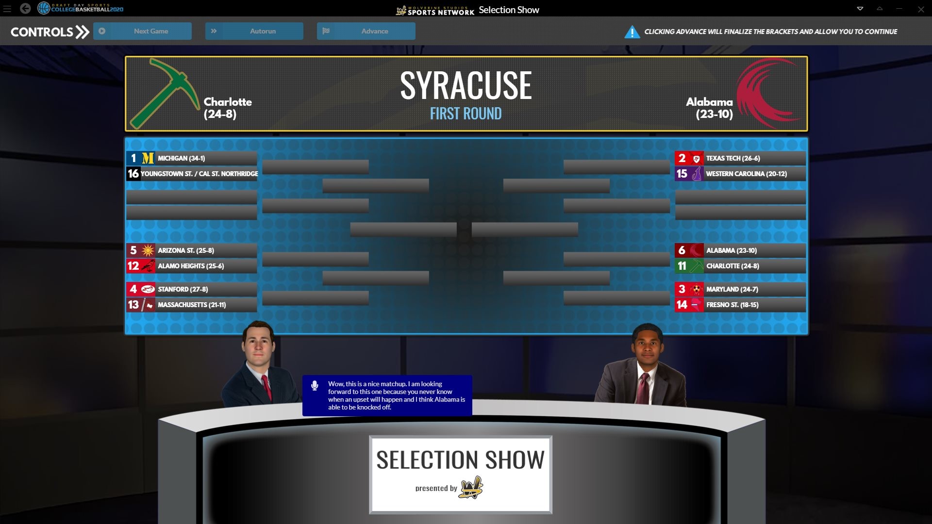 Draft Day Sports: College Basketball 2020 screenshot