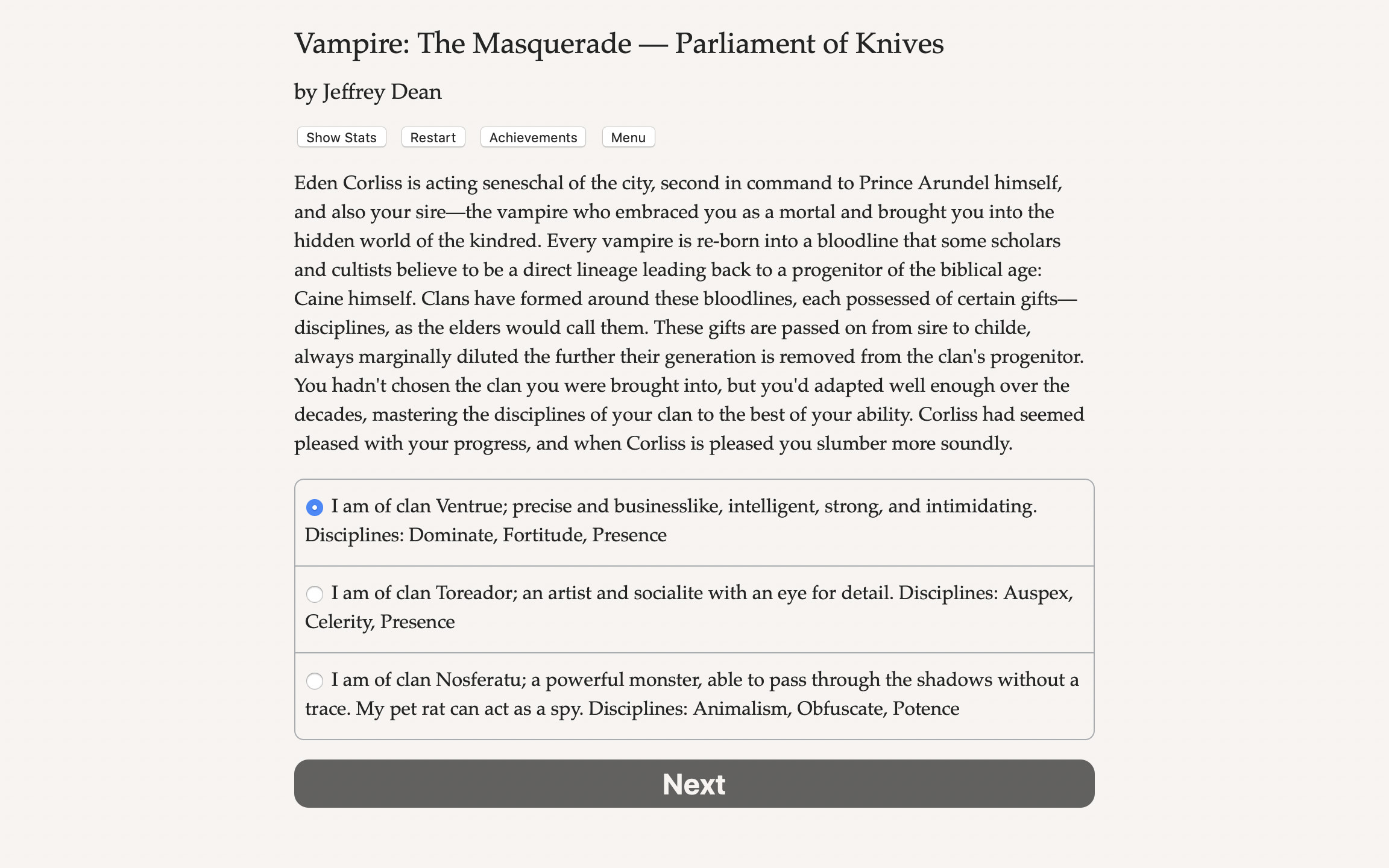 Vampire: The Masquerade — Parliament of Knives screenshot