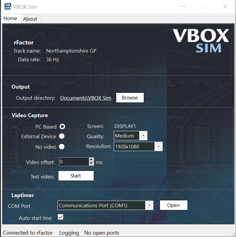 VBOX Sim screenshot