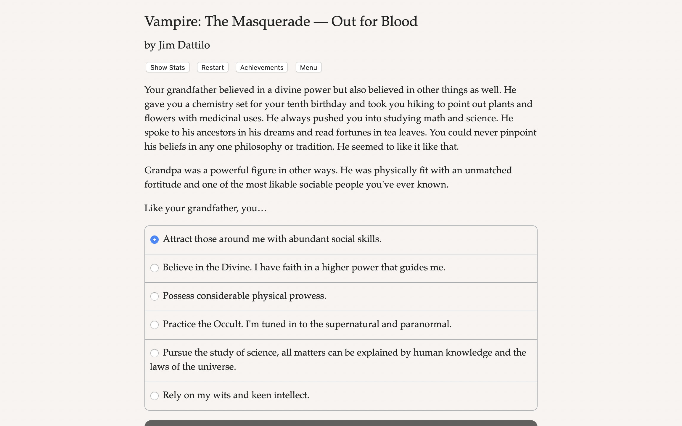 Vampire: The Masquerade — Out for Blood screenshot