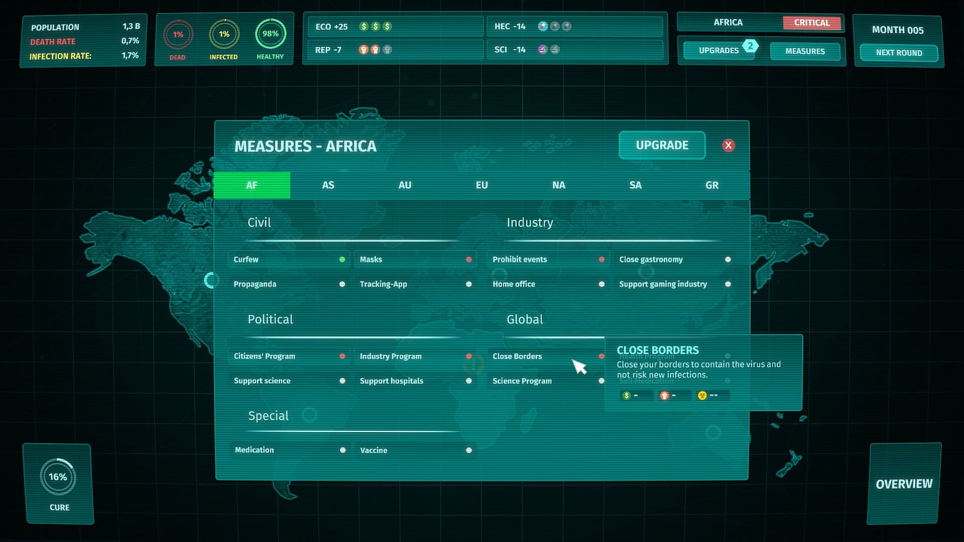 Corona Simulator screenshot