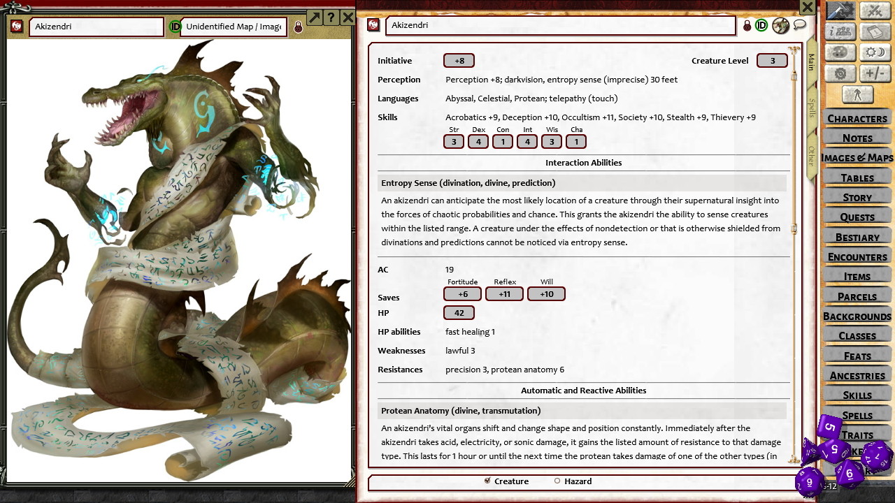 Fantasy Grounds - Pathfinder 2 RPG - Bestiary 2 screenshot