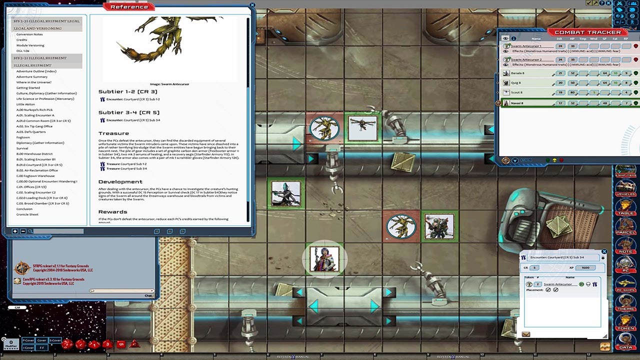 Fantasy Grounds - Starfinder RPG - Starfinder Society Scenario #2-21: Illegal Shipment screenshot