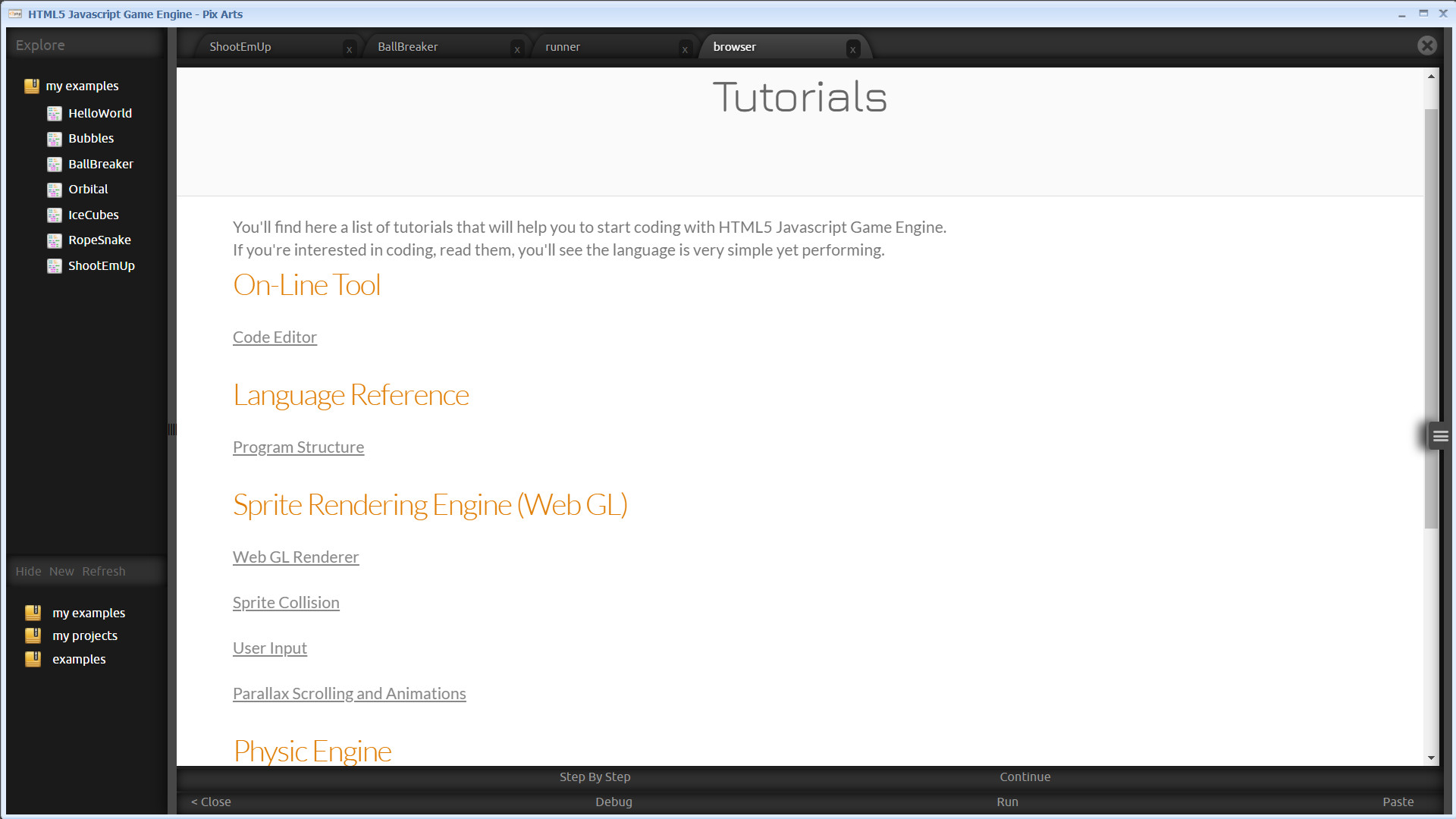 HTML5 Javascript Game Engine screenshot