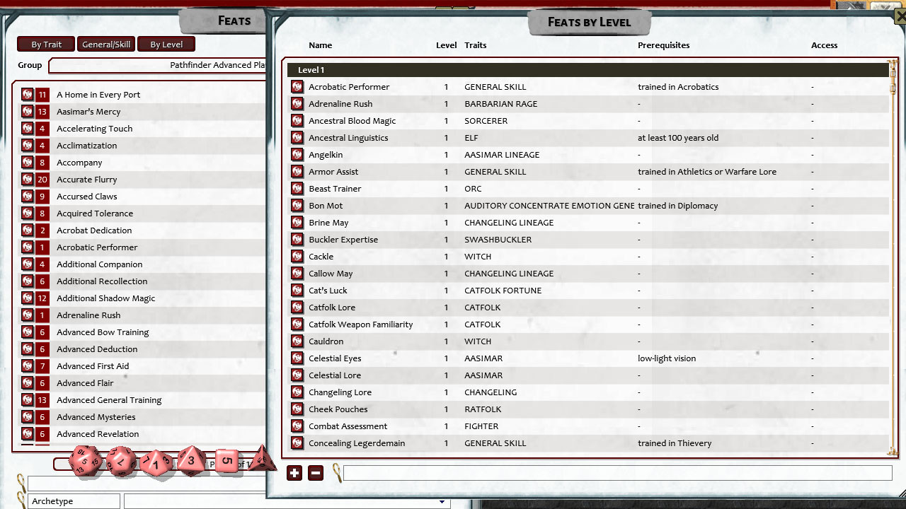 Fantasy Grounds - Pathfinder 2 RPG - Pathfinder Advanced Player's Guide screenshot
