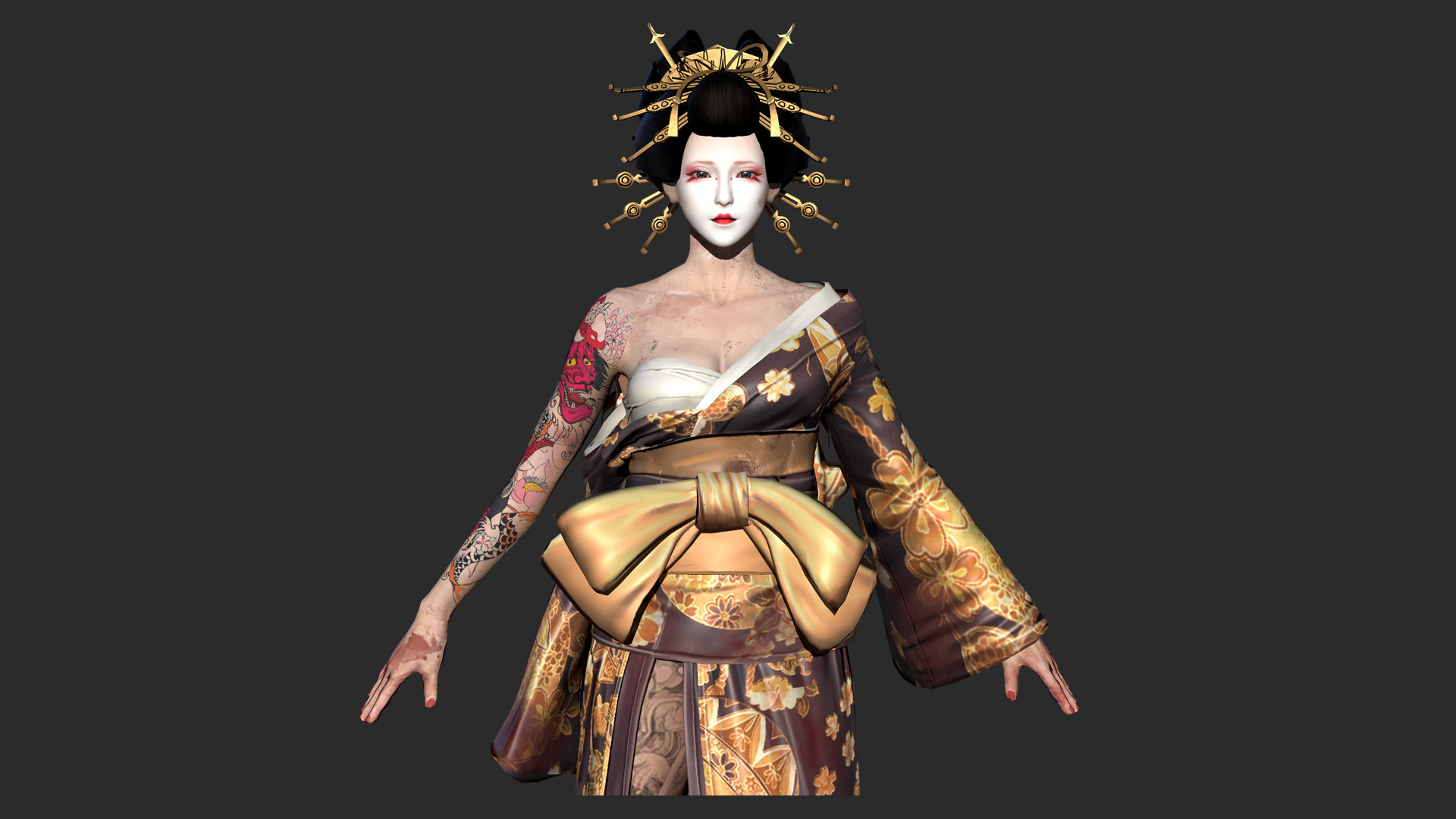 灵魂筹码 - 花傀浮世乐套装 Soul at Stake - "Ukiyoe" The Geisha's Kimono screenshot