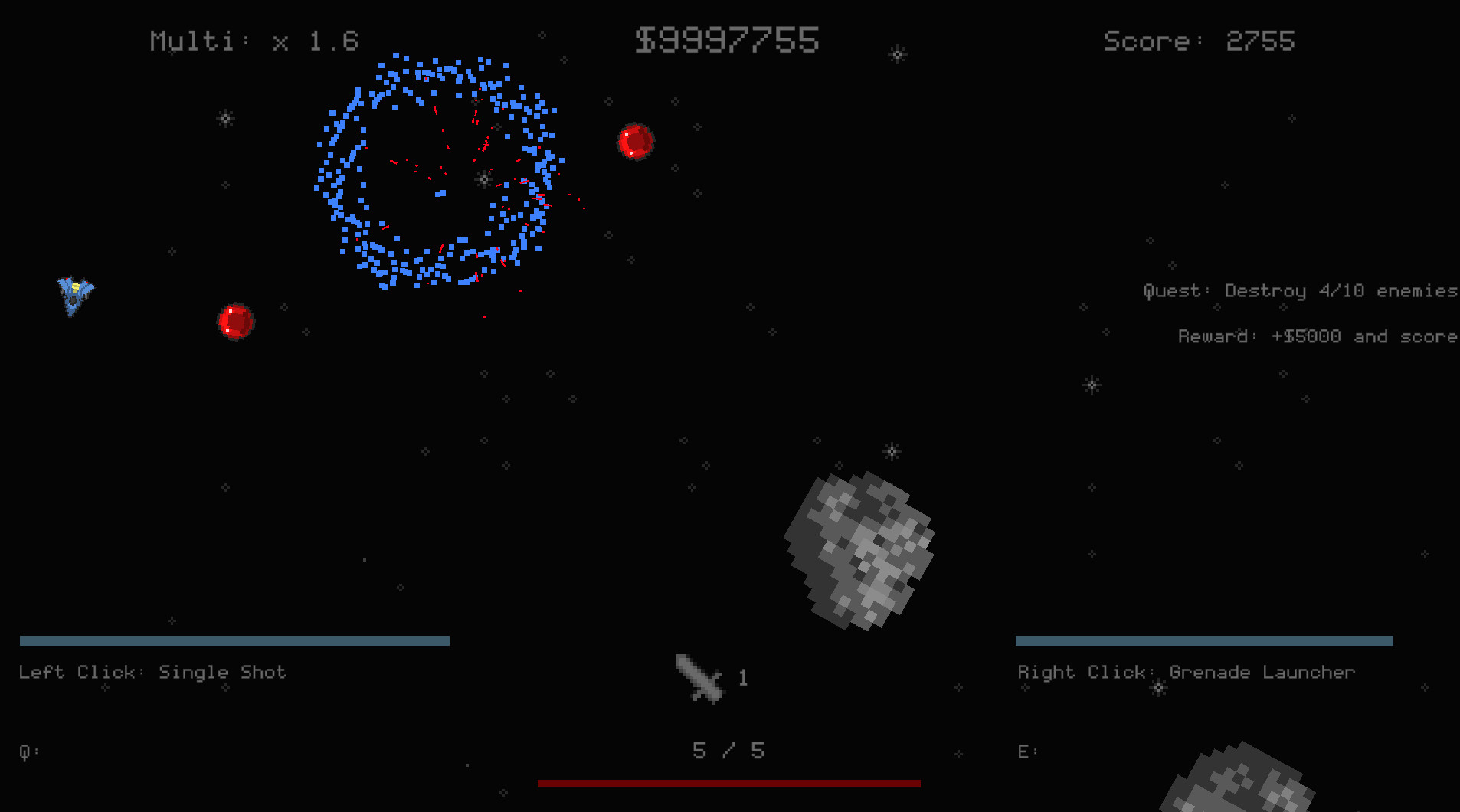 Asteroids... But Roguelite screenshot