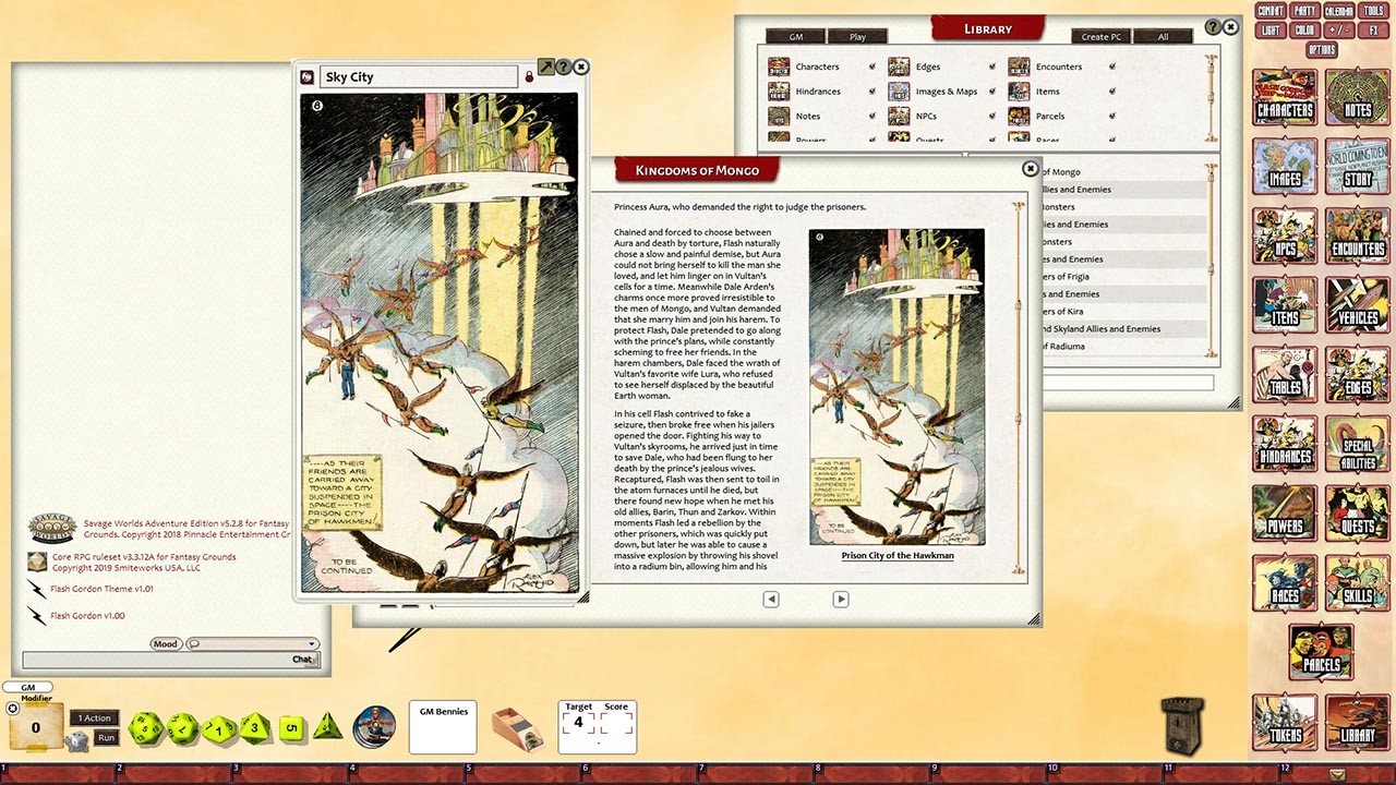 Fantasy Grounds - Flash Gordon Kingdoms of Mongo screenshot