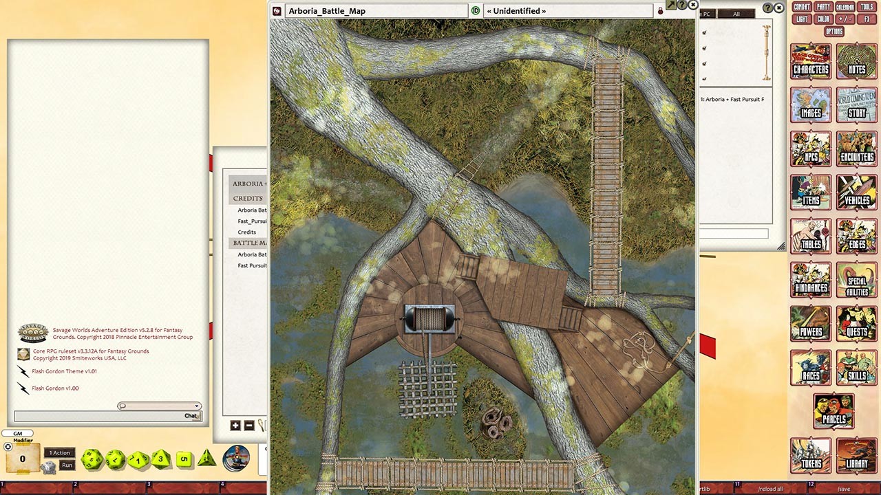 Fantasy Grounds - Flash Gordon Combat Map 1: Arboria + Fast Pursuit Rocket screenshot