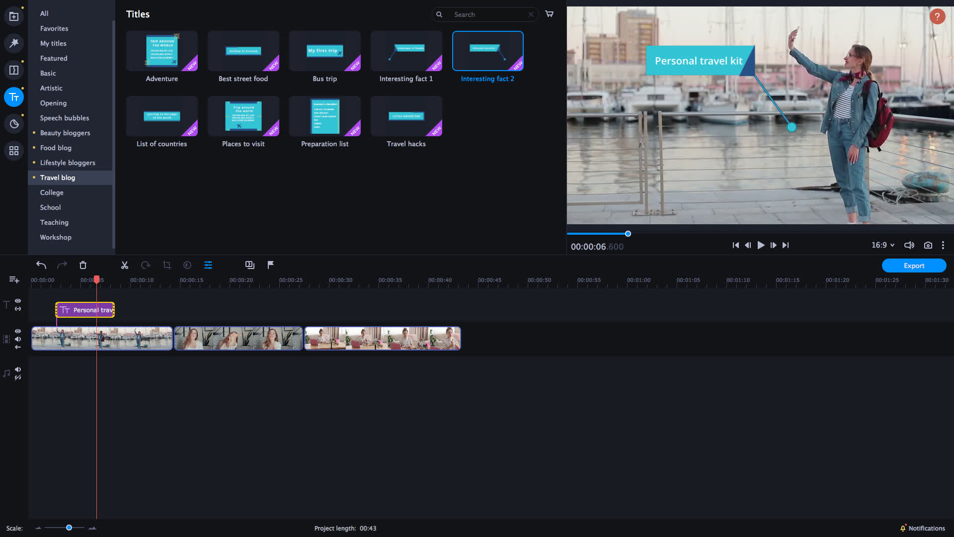 Movavi Video Editor Plus 2021 Effects - Blogger Set screenshot