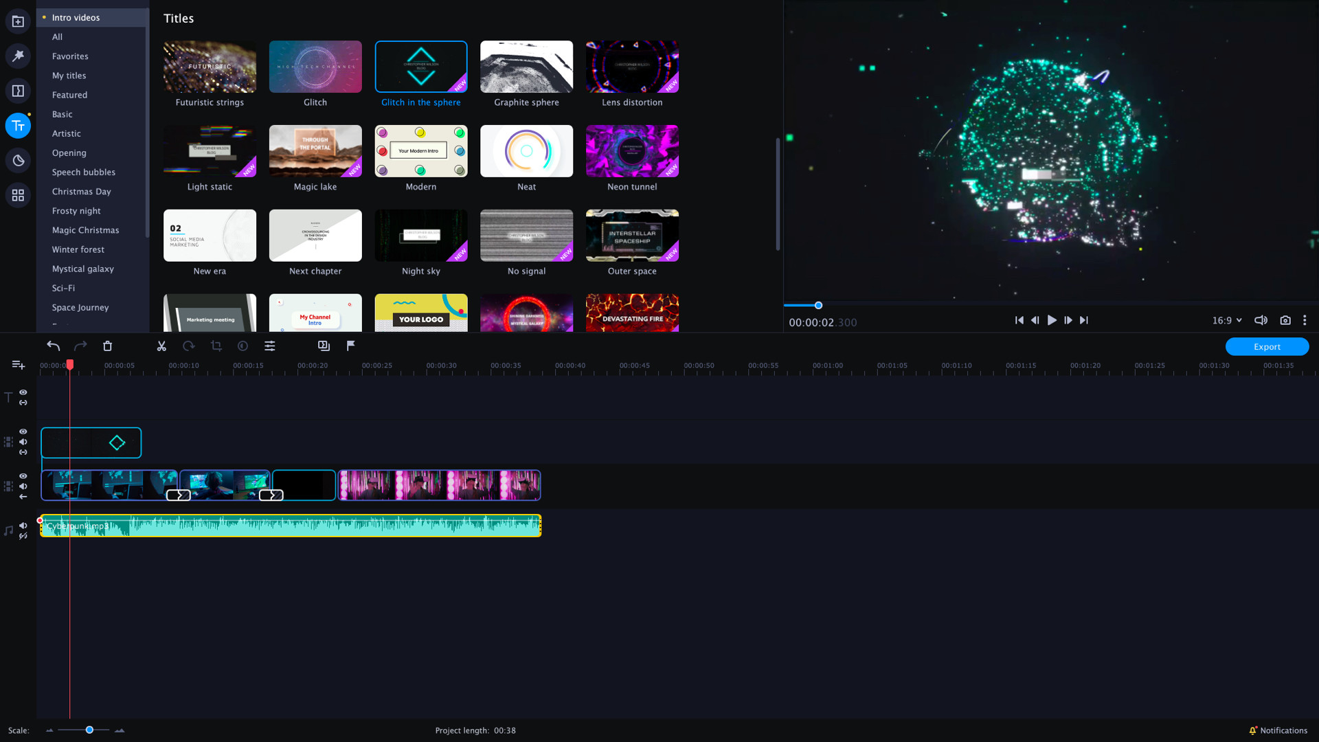 Movavi Video Editor Plus 2021 Effects - VHS Intro Pack screenshot