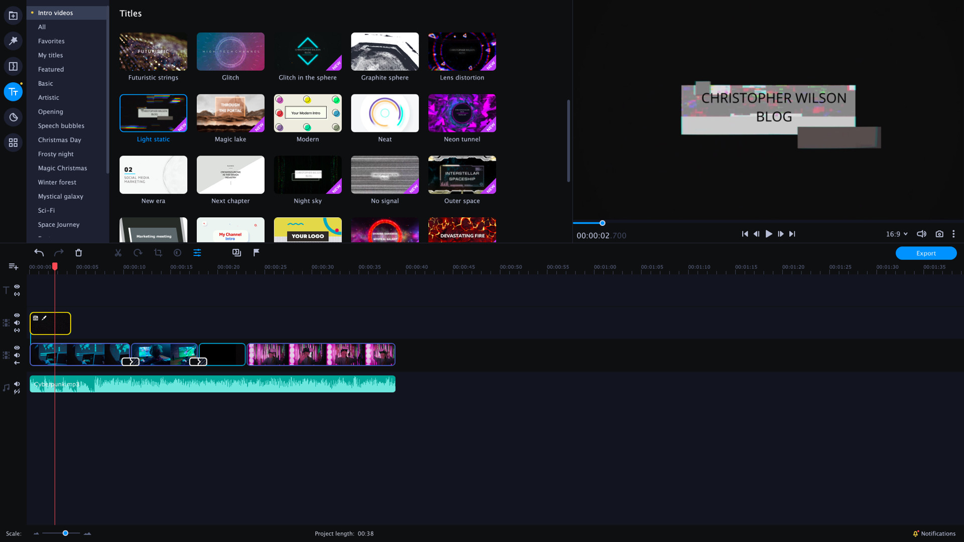 Movavi Video Editor Plus 2021 Effects - VHS Intro Pack screenshot