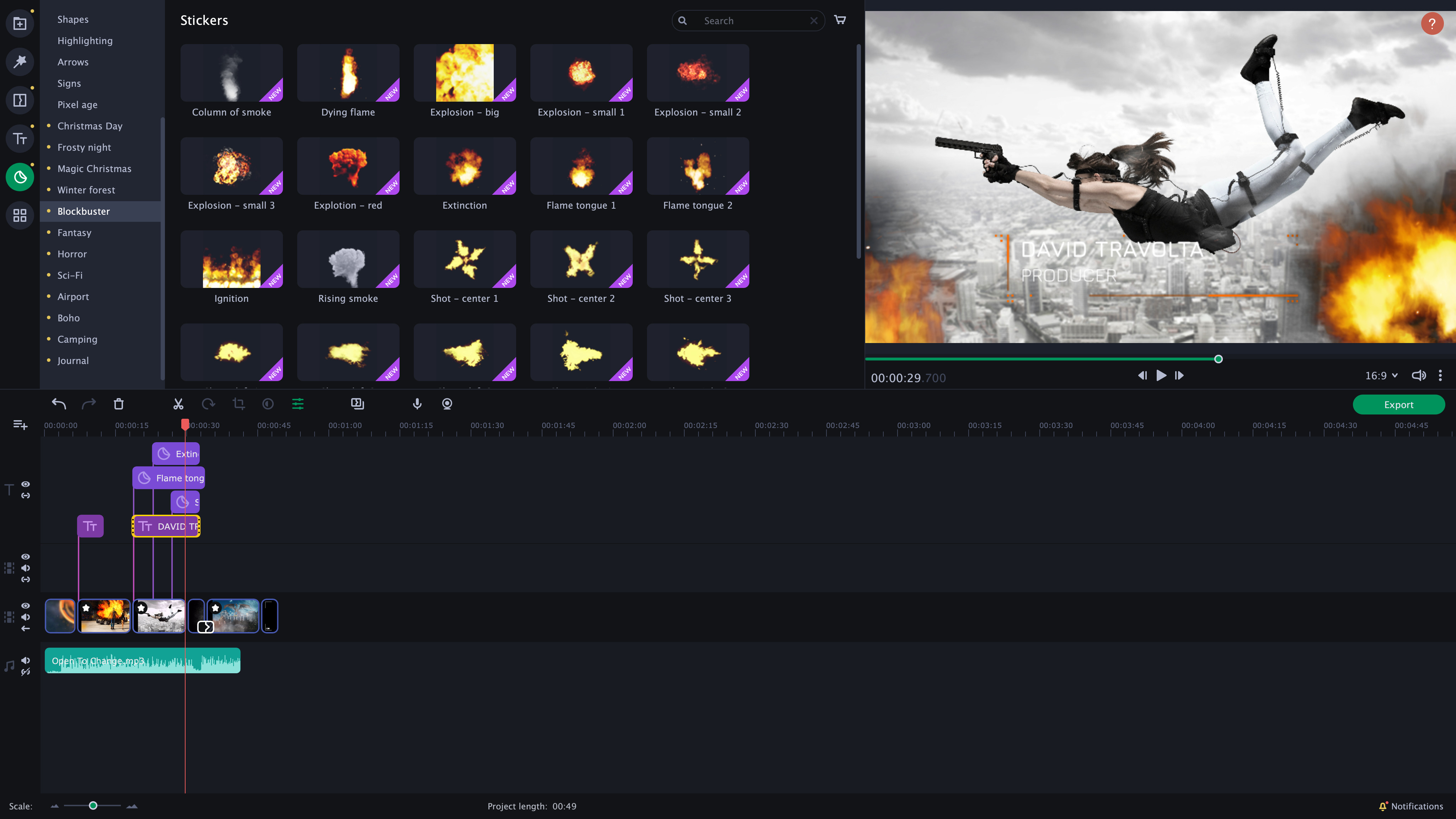 Movavi Slideshow Maker 7 Effects - Cinematic Set screenshot