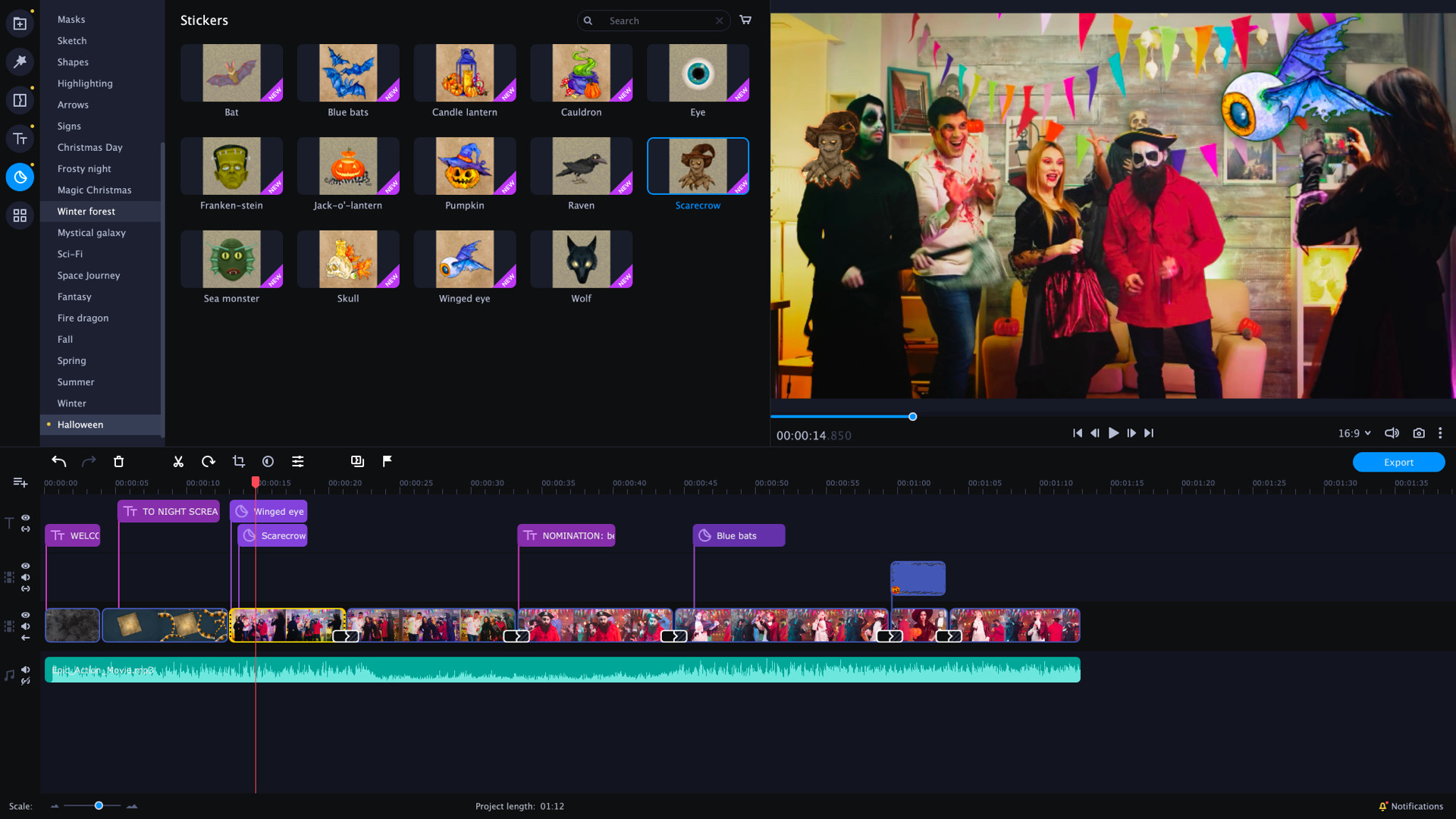 Movavi Video Editor Plus 2020 Effects - Halloween Pack screenshot